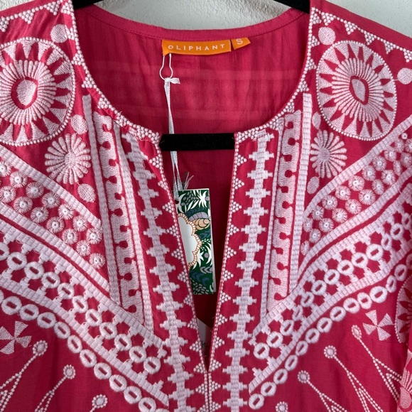 New Oliphant Soleil Red Flirty V-Neck Maxi Dress NWT Boho Casual Women’s Small - Picture 8 of 16